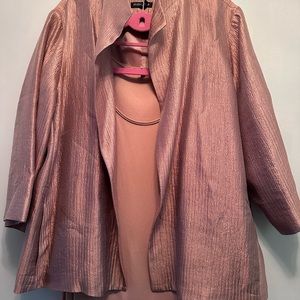 Eileen Fisher 2 Piece Silk Cami and Jacket | XL | Dusty Rose Pink